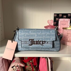 Juicy Couture Short N Sweet Denim Blue Shoulder Bag
